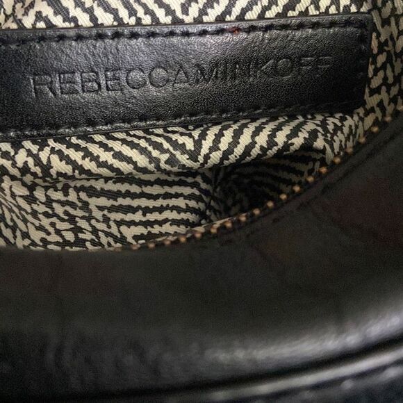 Rebecca Minkoff Mini Mac Black Leather Crossbody Chain Strap - Picture 7 of 10
